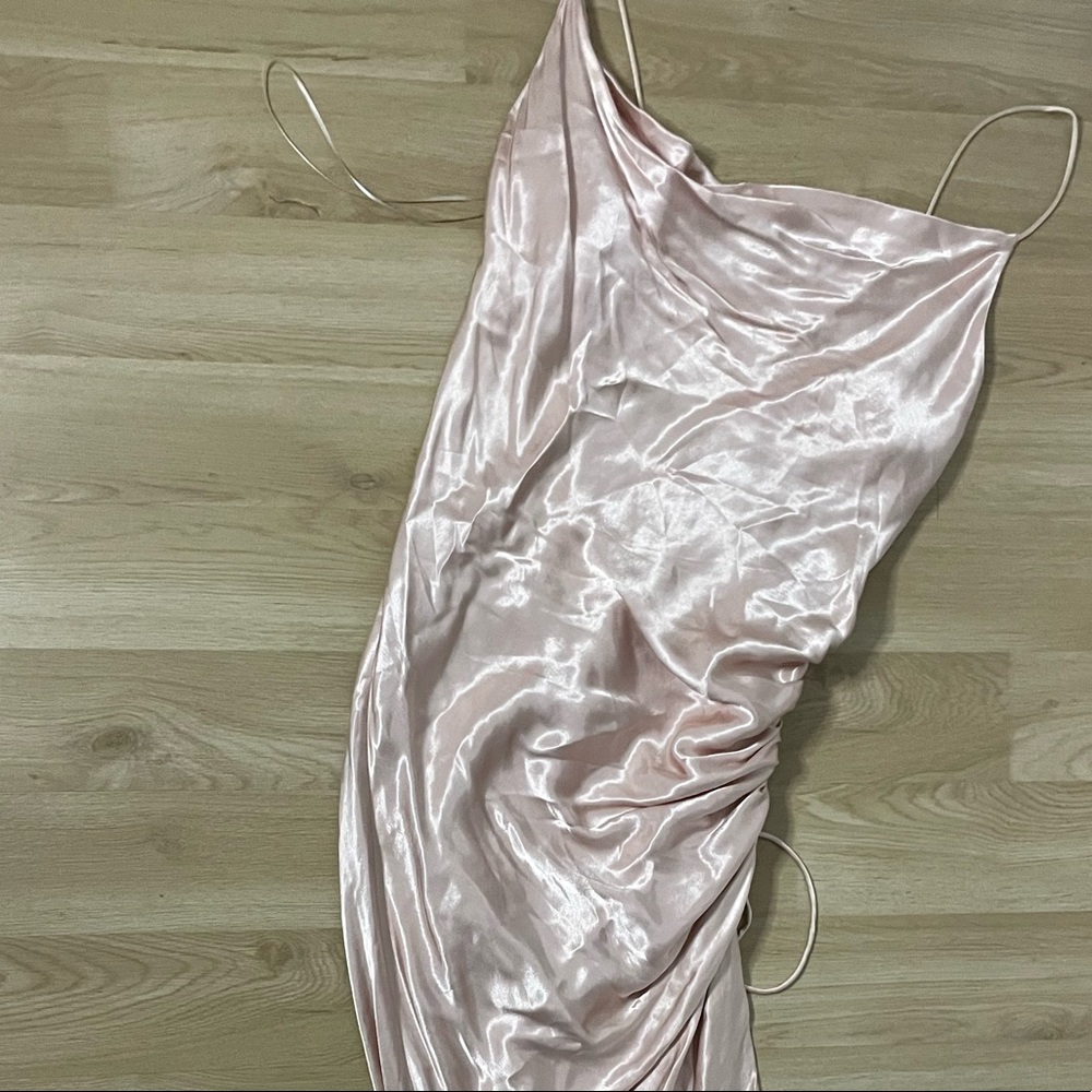 Zara satin light pink dress